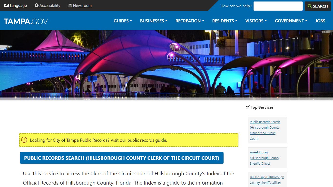 Public Records Search (Hillsborough County Clerk of the Circuit Court ...